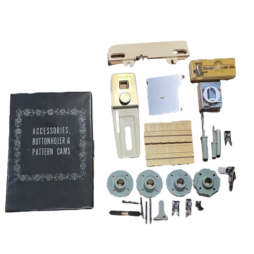 Vintage Sears‎ Kenmore Sewing Machine Accessories and Buttonholer With Case
